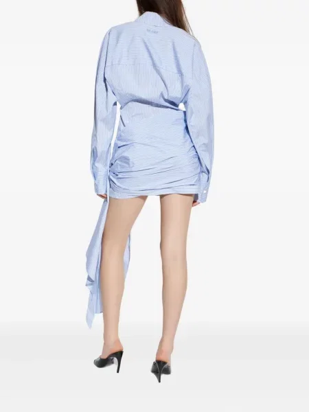 Rochie mini The Attico cu dungi de costum albastru