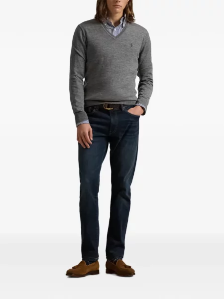 Șosete Polo Ralph Lauren cu model herringbone cu broderie plasă albastru