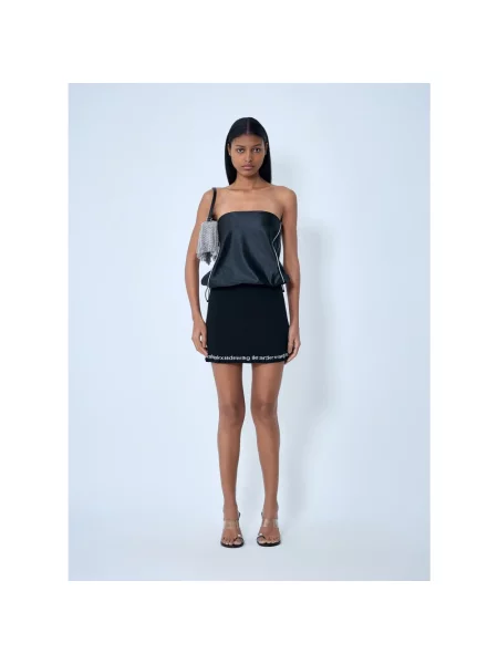 Spódnica mini Alexander Wang z logo czarna