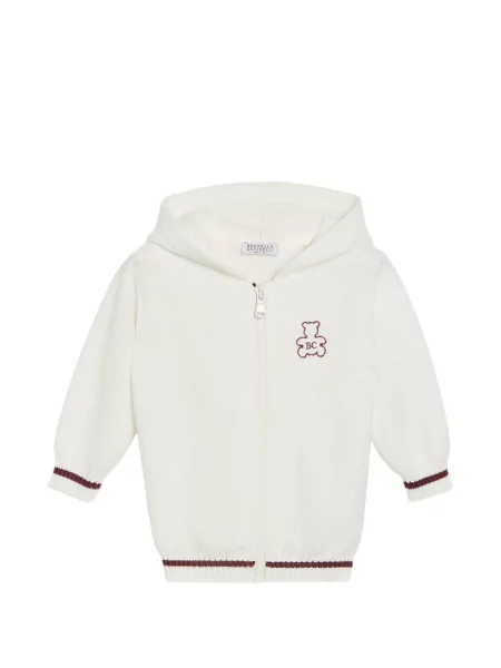 Bluza z kapturem dziecięca Brunello Cucinelli biała