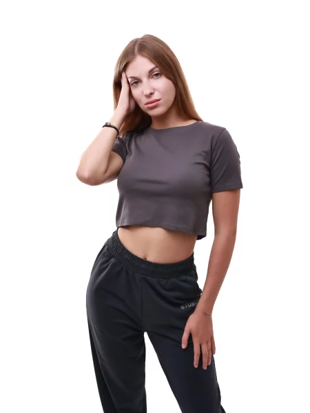 Топ STREAM темно-сірий віскоза/поліестер сірий