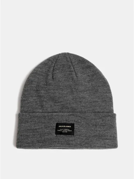 JACK & JONES Sapka DNA melír / fekete / fehér szürke