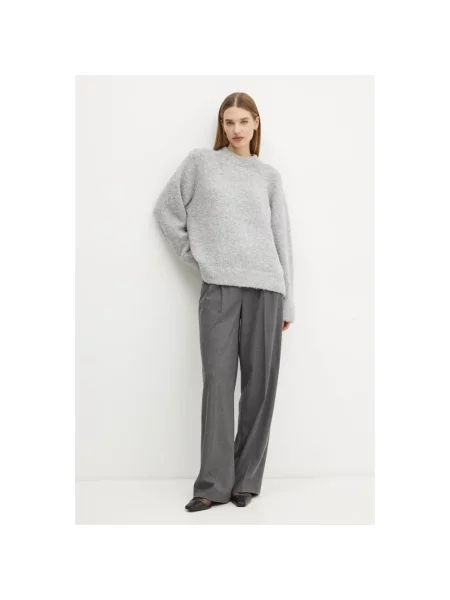 Sweter z domieszką wełny Garnet ciepły szary