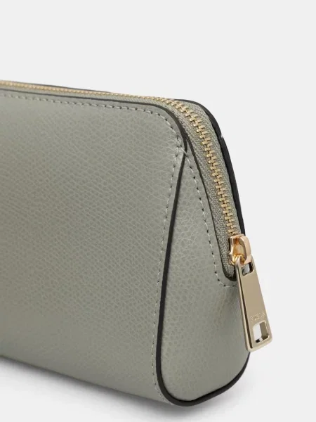Furla Kožená kozmetická taška sivá