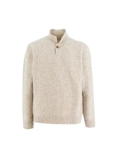 Lniany golf Eleventy beżowy