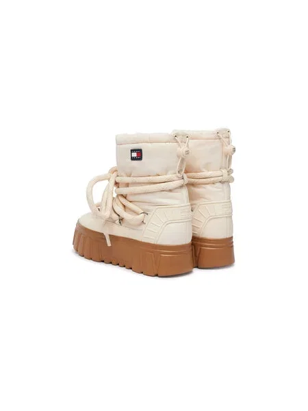 Škornji za sneg Tommy Jeans Tjw Platform Nylon Snowboot Wl Kremna