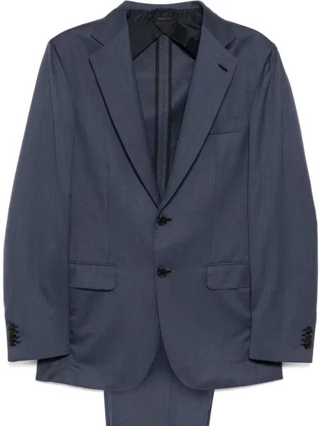 Costum Brioni cu buzunare aplicate de costum albastru