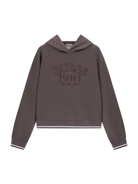 Bluza z kapturem Guess z kapturem brązowa