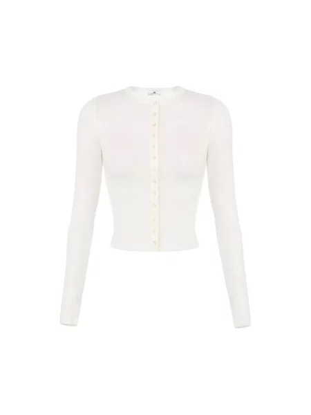 Lekki kardigan Elisabetta Franchi wełniany biały