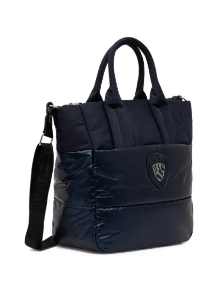Matlasat geantă shopper Blauer cu autograf albastru