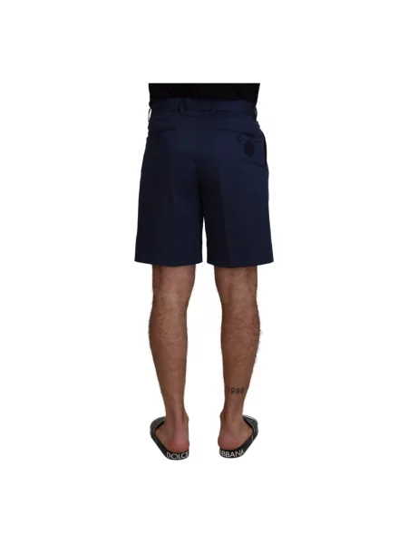 Bermudy Dolce And Gabbana z logo niebieskie