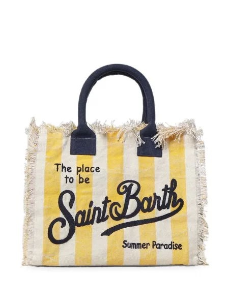 Geantă shopper Mc2 Saint Barth cu dungi alb