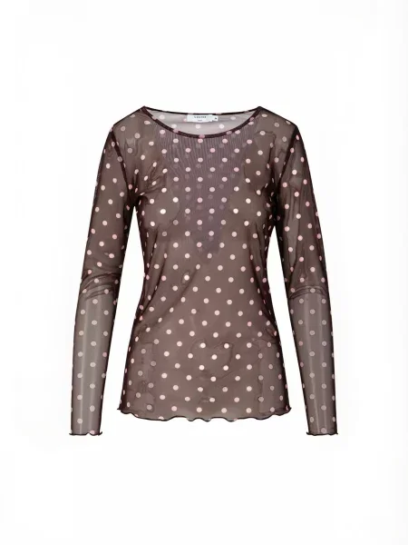Coster Copenhagen Tričko Eve hnědá pink