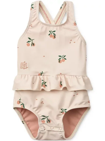 Liewood jednodílné plavky dětské Amara Baby Printed Swimsuit oranžové