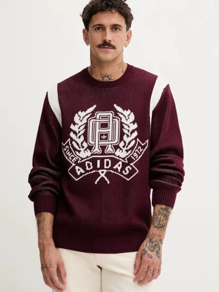 Adidas Originals pulover de Varsity Regular bordo