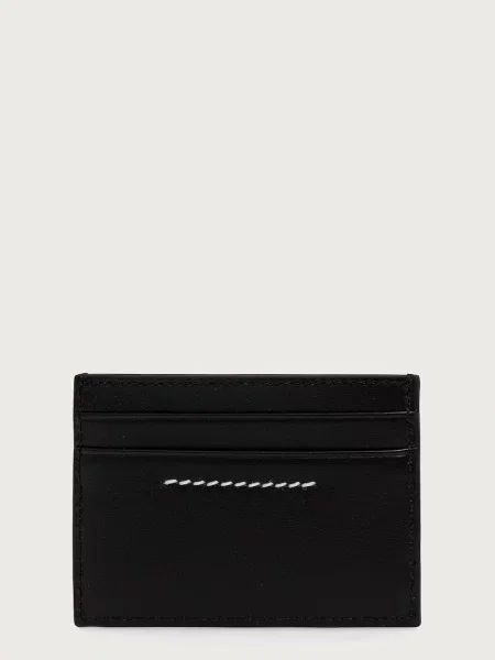 Maison Margiela etui za kartice usnjeno črna