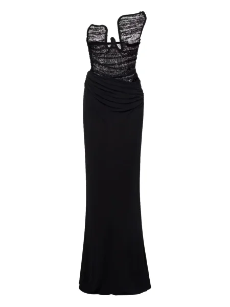 Rochie maxi Christopher Esber din dantelă negru