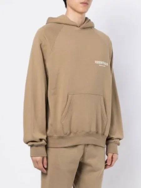Суичър с качулка Fear Of God Essentials с принт кафяво