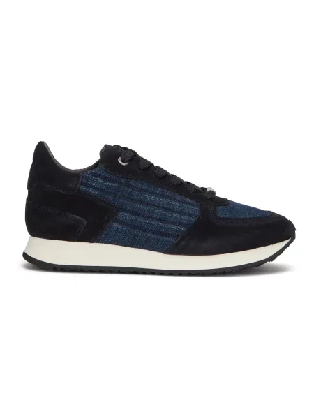 Sneakersy Moorer skórzane niebieskie