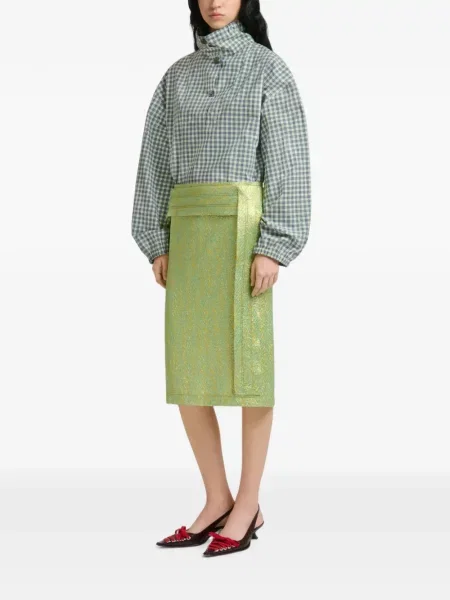 Fustă midi Marni de mătase verde