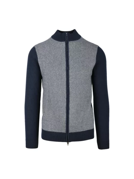 Sweter Luigi Borrelli Napoli z kaszmiru niebieski