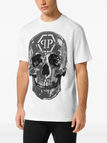 Tricou Philipp Plein cu imagine alb
