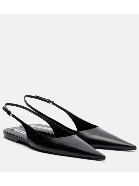 Balerini Victoria Beckham din piele slingback negru