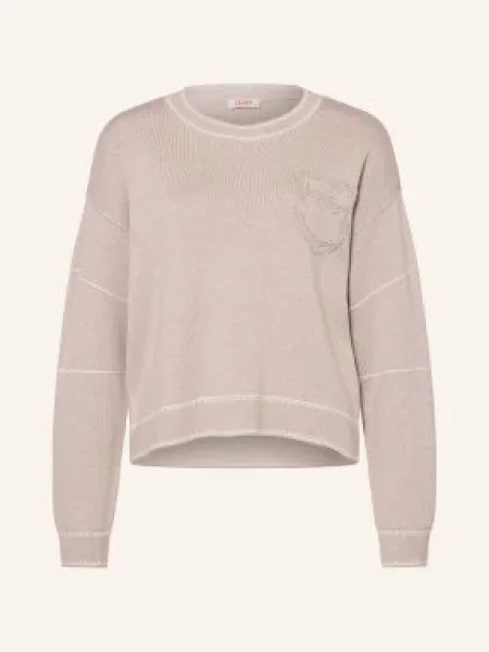 Sweter Liu Jo z kamieniami beżowy