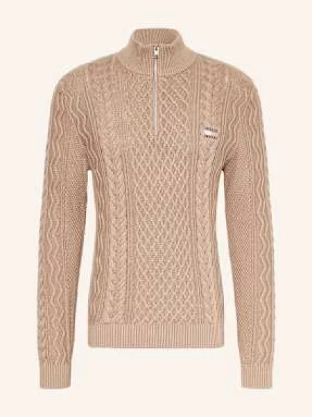 Tommy Jeans Sweter Typu Troyer beige beżowy
