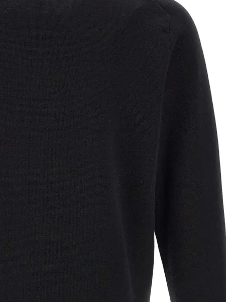 Pulover Maison Kitsune cu broderie negru
