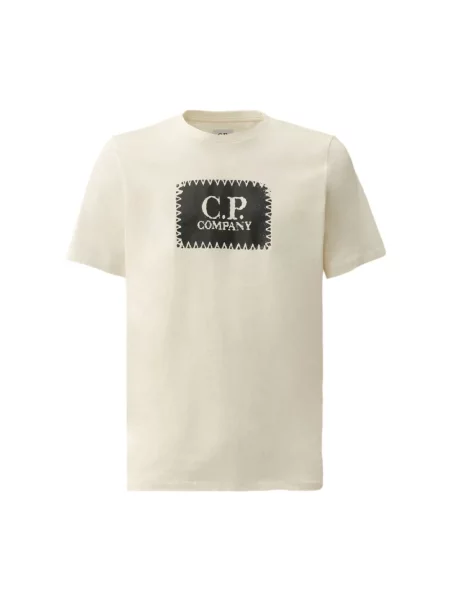 Koszulka C.p. Company z dżerseju z logo biała