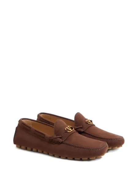 Pantofi loafer Valentino Garavani din piele de căprioară maro