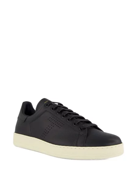 Δερμάτινα sneakers Tom Ford με κορδόνια μαύρο