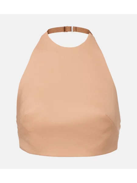 Top Mugler de lână maro