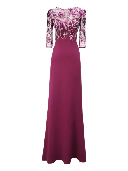 Sukienka Gemy Maalouf z koralikami z gorsetem garniturowa fioletowa