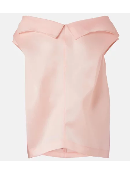 Top Khaite de mătase roz