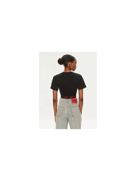 Hugo Póló Logo Relaxed Fit fekete