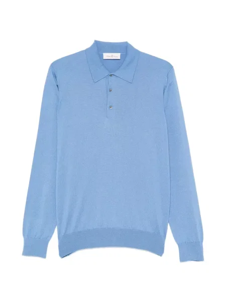 Lung tricou polo Della Ciana albastru