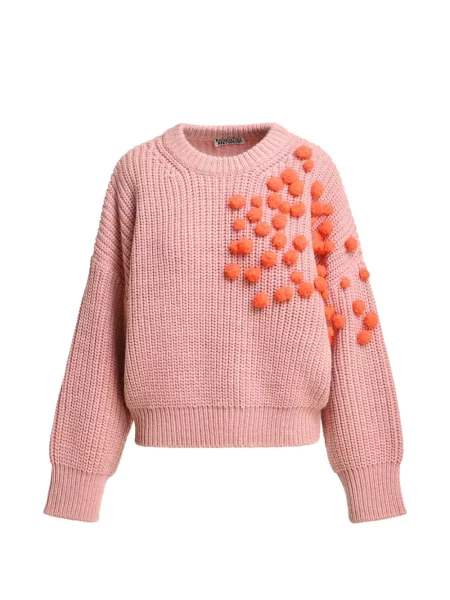Pulover Essentiel Antwerp cu pompoane roz