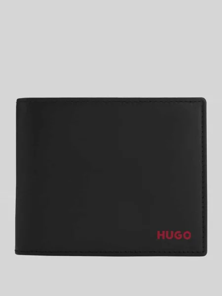 HUGO portfel skórzany czarny