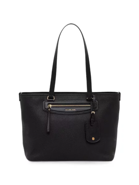 Cu centură rochie Michael Kors Collection din piele cu cataramă negru