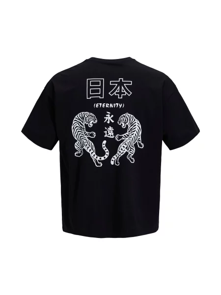 JACK & JONES Tričko JJBOYE čierna biela