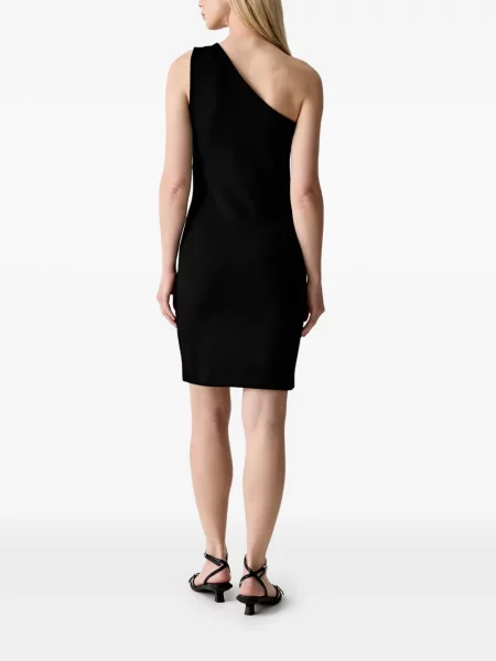 Rochie din denim Karl Lagerfeld Jeans cu un umăr gol negru