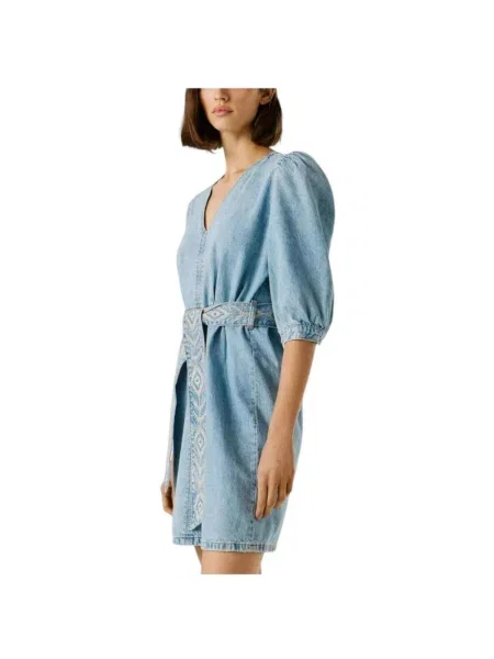 Rochie din denim Pepe Jeans albastru