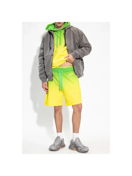 Szorty Moschino z logo żółte