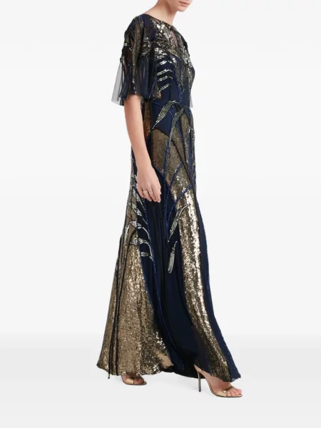 Rochie maxi Temperley London cu paiete albastru