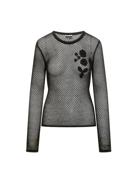 Top Ganni z siateczki czarny