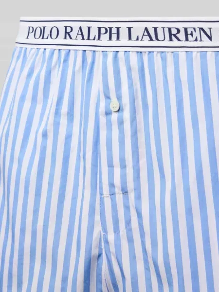 Szorty od piżamy z elastycznym paskiem z logo Polo Ralph Lauren niebieskie