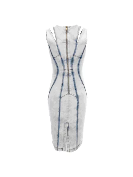 Versace Jeans Couture Sukienki Kobieta M Denim Jeansyowa sukienka o ołówkowym kroju niebieski