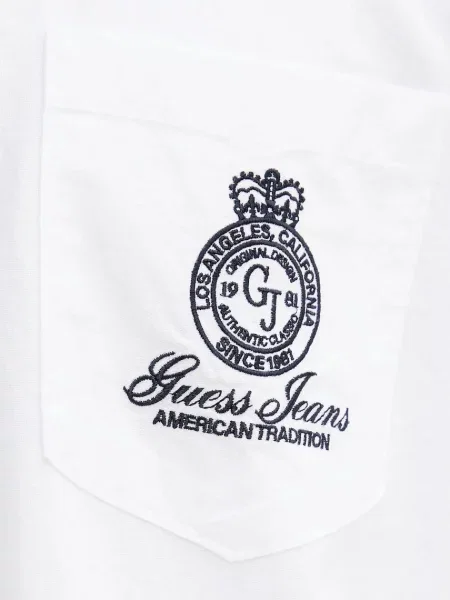 Сорочка Guess Jeans regular комір button-down білий
